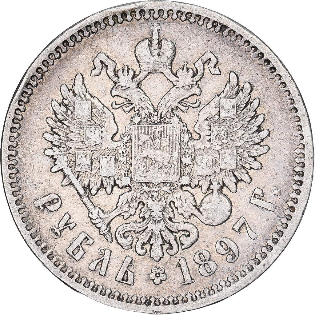 Russie, Nicholas II, Rouble, 1897, St. Petersburg, Argent, TTB, KM:59.3