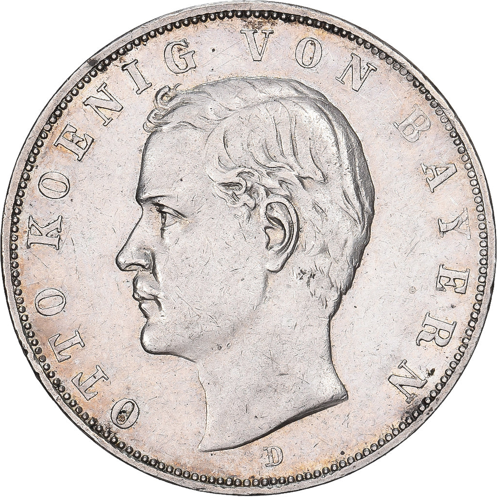 NIEMCY - IMPERIUM, BAVARIA, Otto, 3 Mark, 1913, Munich, Srebro, EF(40-45)