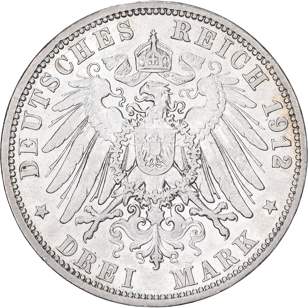 GERMANIA - IMPERO, PRUSSIA, Wilhelm II, 3 Mark, 1912, Berlin, Argento, BB