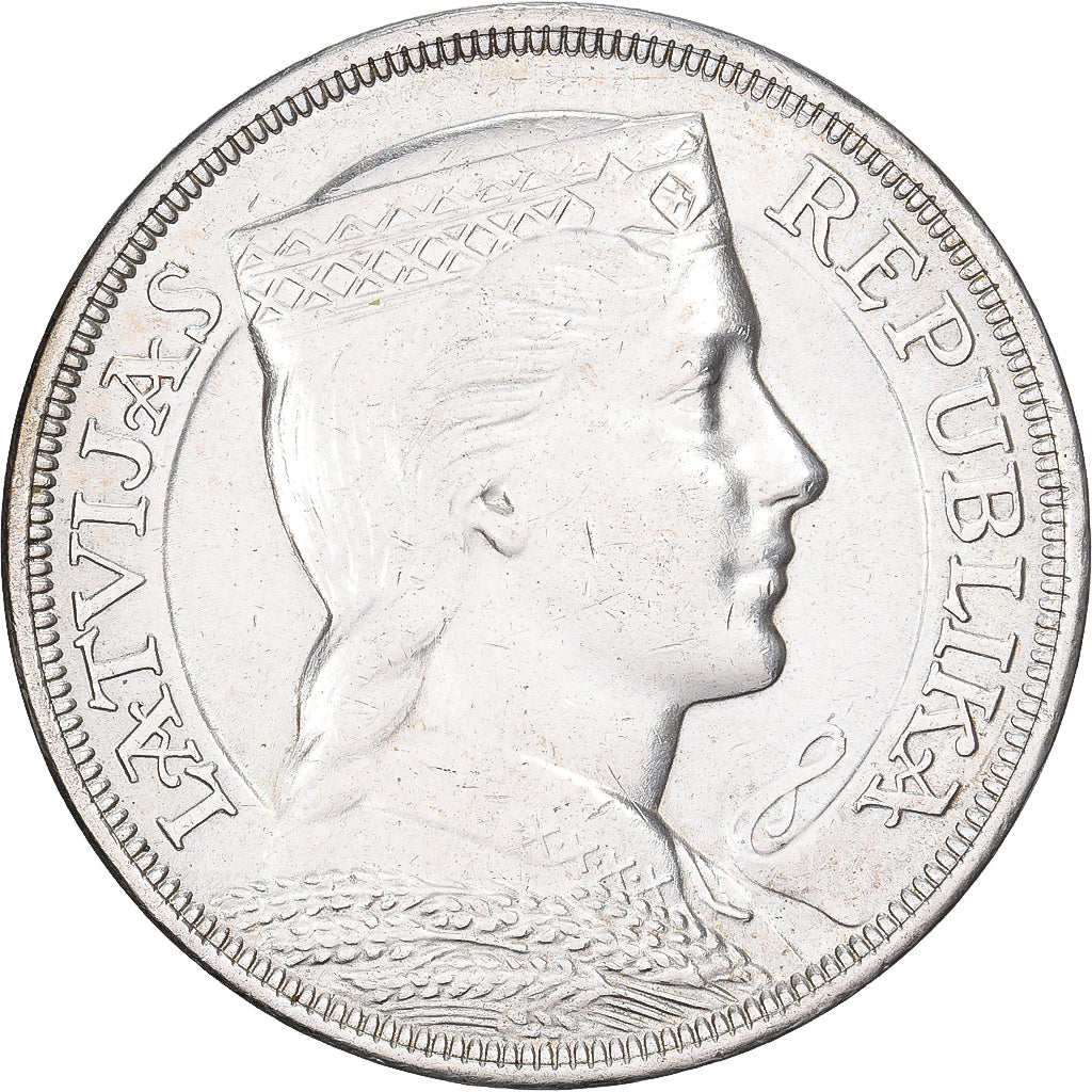 Lettonia, 5 Lati, 1929, Argento, BB, KM:9