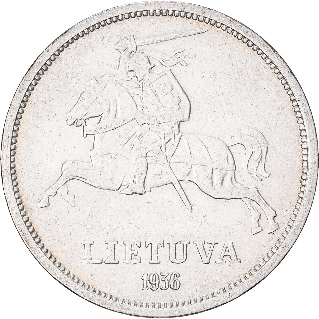 Lituânia, 5 Litai, 1936, Prata, AU(55-58), KM:82