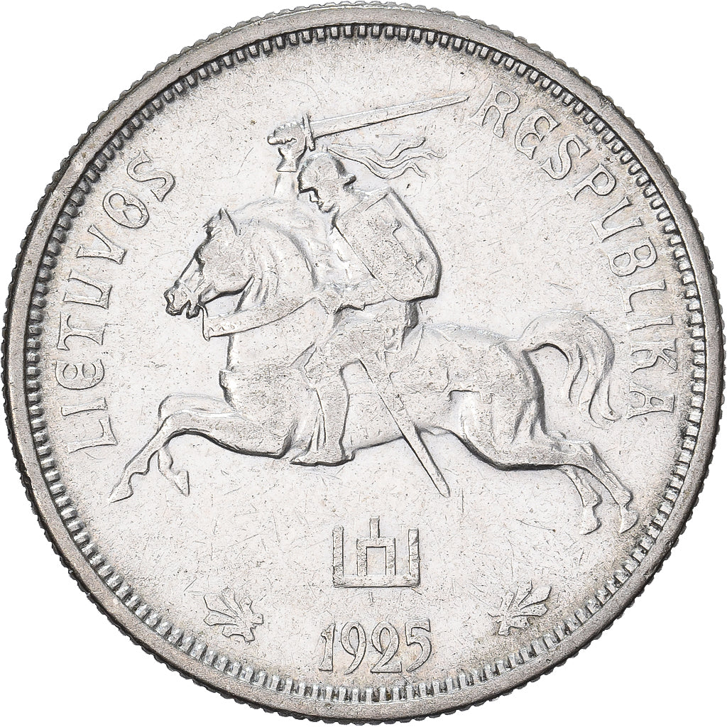 Lituania, 5 Litai, 1925, King's Norton, Argento, BB, KM:78
