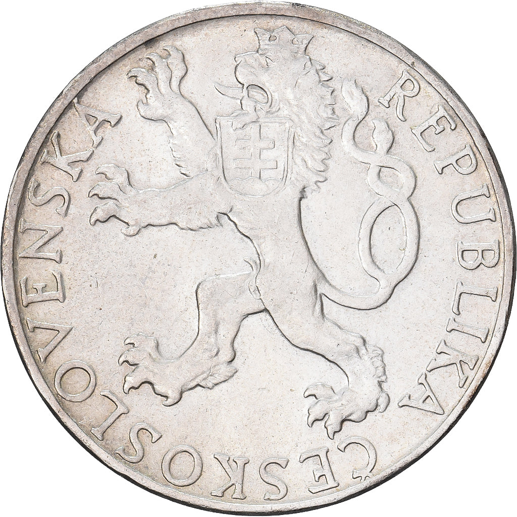 Czechosłowacja, 50 Korun, 1948, Srebro, AU(50-53), KM:25