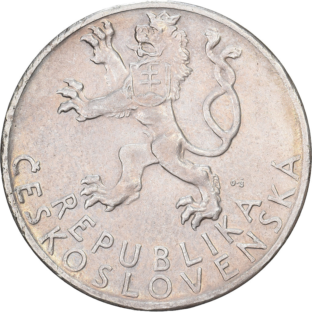 Czechoslovakia, 50 Korun, 1947, Silver, AU(50-53), KM:24