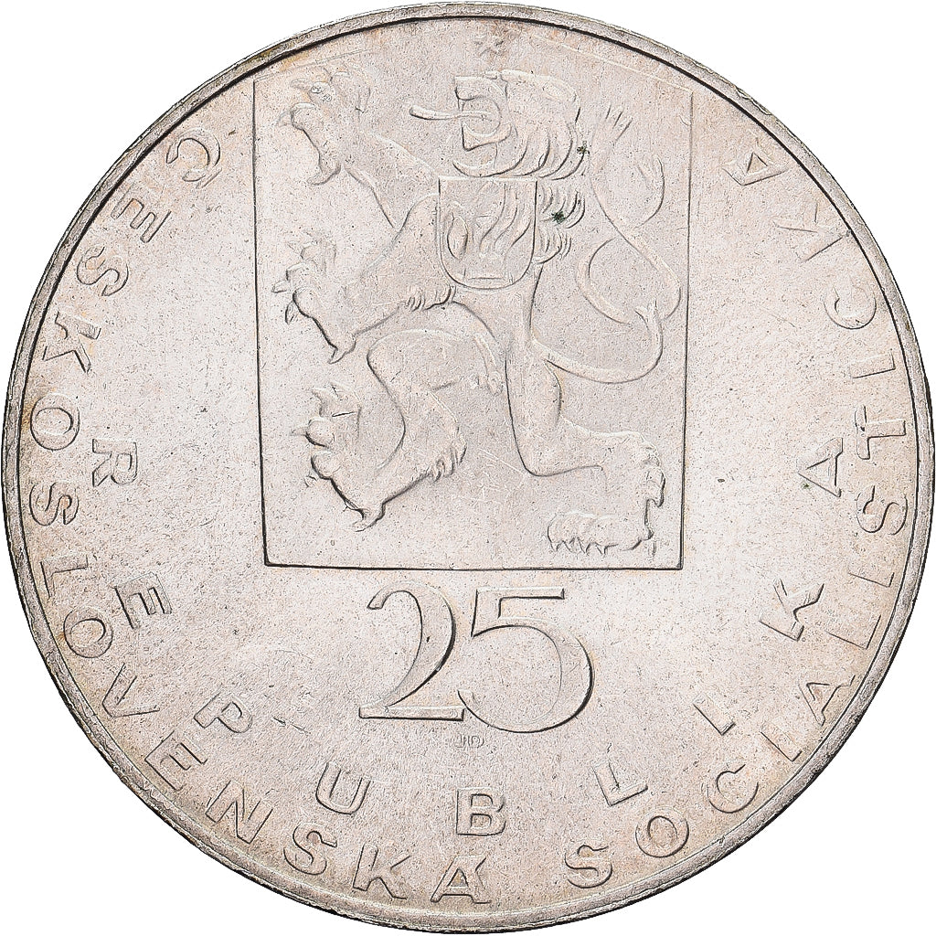 Cecoslovacchia, 25 Korun, 1969, Argento, BB+, KM:66