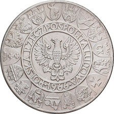 Poland, 100 Zlotych, 1966, Warsaw, Silver, AU(55-58), KM:57