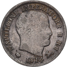 Italy, KINGDOM OF NAPOLEON, Napoleon I, 5 Soldi, 1814, Milan, Silver, VF(30-35)