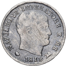Italy, KINGDOM OF NAPOLEON, Napoleon I, 5 Soldi, 1813, Milan, Silver, VF(30-35)