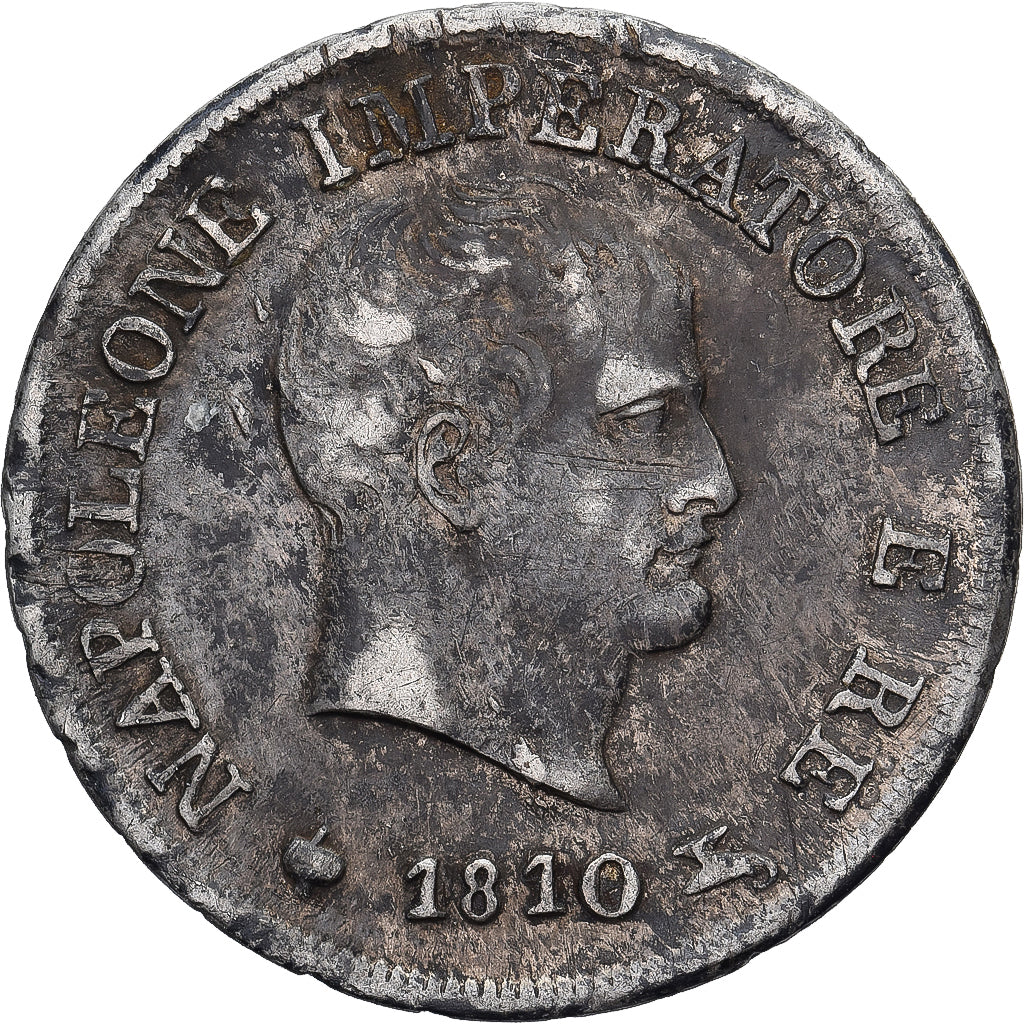 Italy, KINGDOM OF NAPOLEON, Napoleon I, 10 Soldi, 1810, Milan, Silver