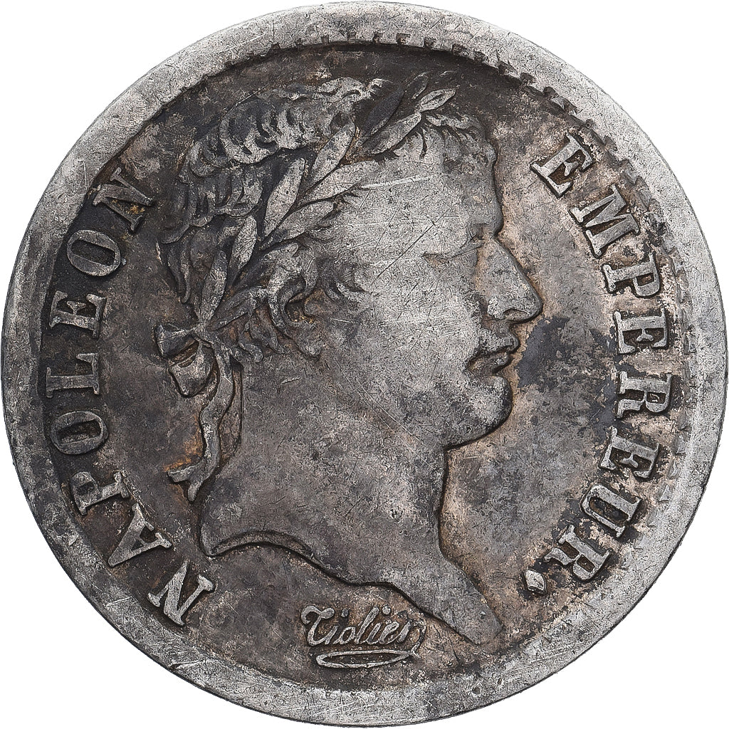 Francja, 1/2 Franc, Napoléon I, 1808, Rouen, Srebro, EF(40-45), KM:680.2