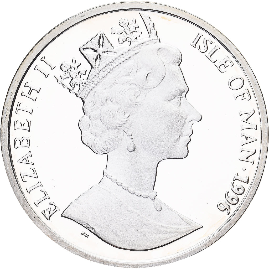 Isle of Man, Elizabeth II, 10 Euro, 1996, Silver, MS(65-70), KM:718