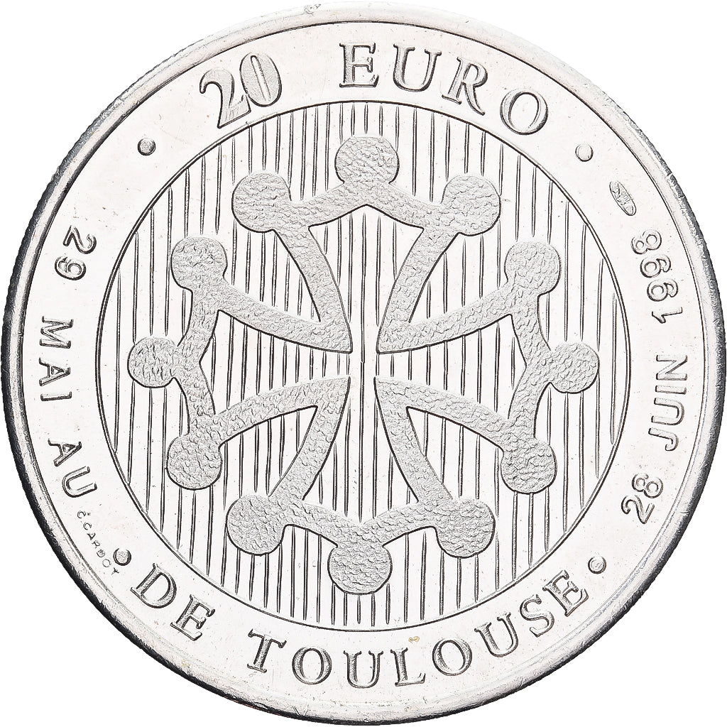 France, 20 Euro, 20 Euros Toulouse Saint-Sernin, 1998, Argent, SPL