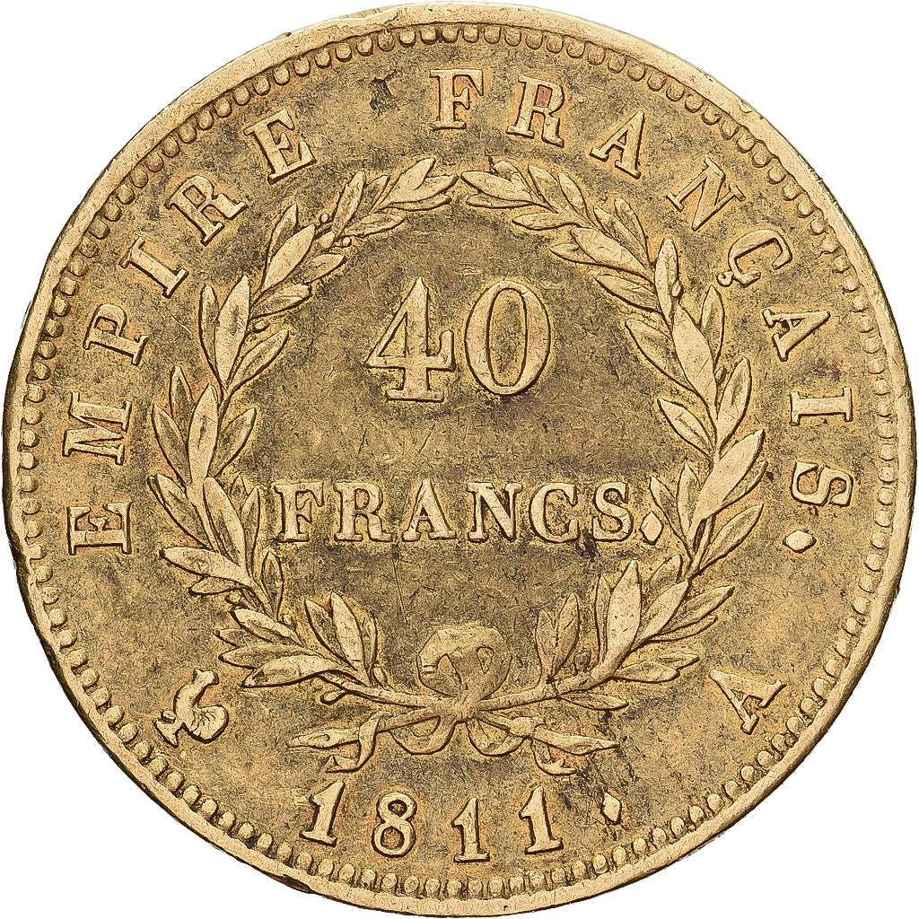 Frankreich, 40 Francs, Napoléon I, 1811, Paris, Gold, SS, KM:696.1
