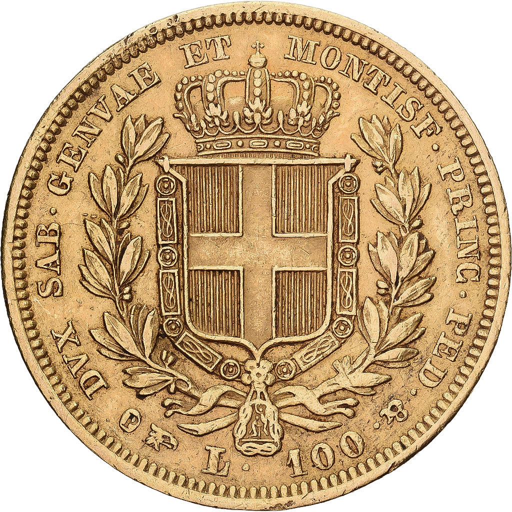 Kingdom of the Two Sicilies, SARDINIA, Carlo Alberto, 100 Lire, 1834, Torino