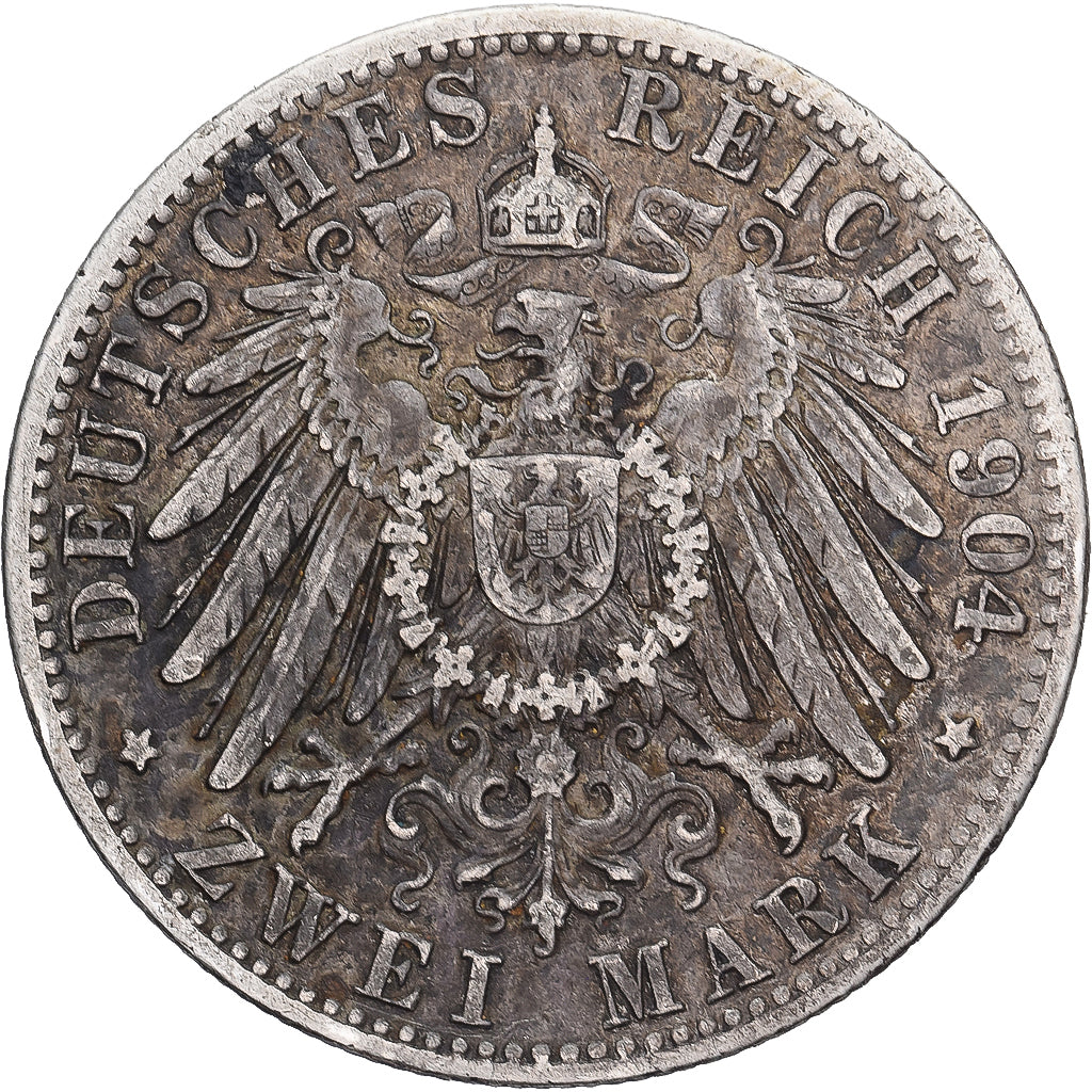 German Empire, BAVARIA, Otto, 2 Mark, 1904, Munich, Silver, VF(30-35), KM:913