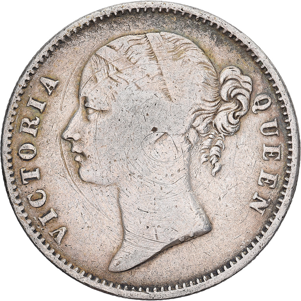 India, Victoria, Rupee, 1840, Calcutta, Srebro, VF(30-35), KM:458.1