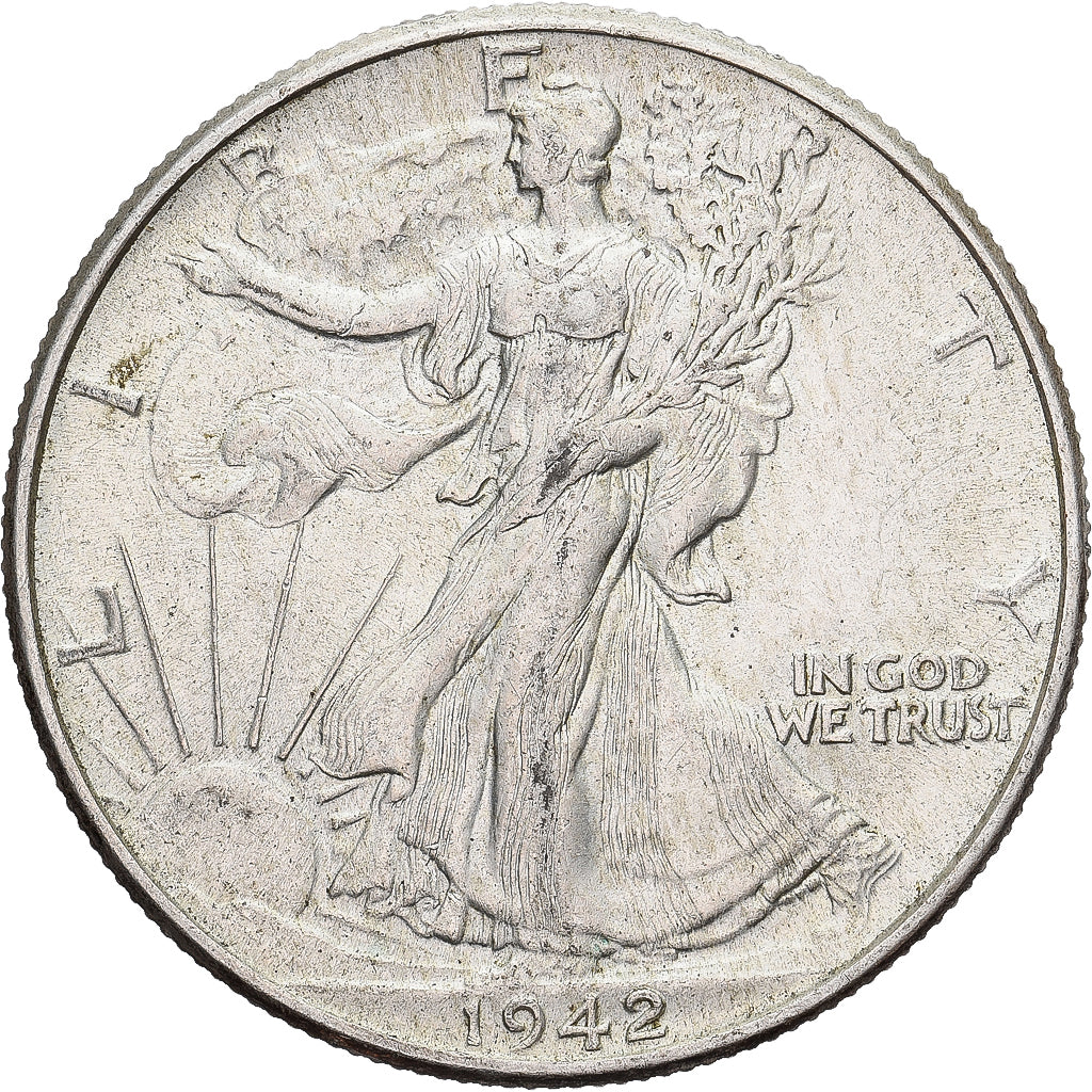 United States, Half Dollar, Walking Liberty Half Dollar, 1942, Philadelphia