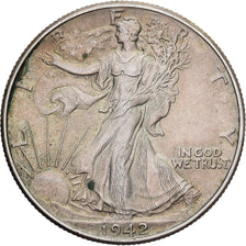 United States, Half Dollar, Walking Liberty Half Dollar, 1942, Philadelphia