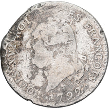 Frankreich, 30 Sols, 30 sols françois, 1792, Bordeaux, Silber, S, KM:606.8