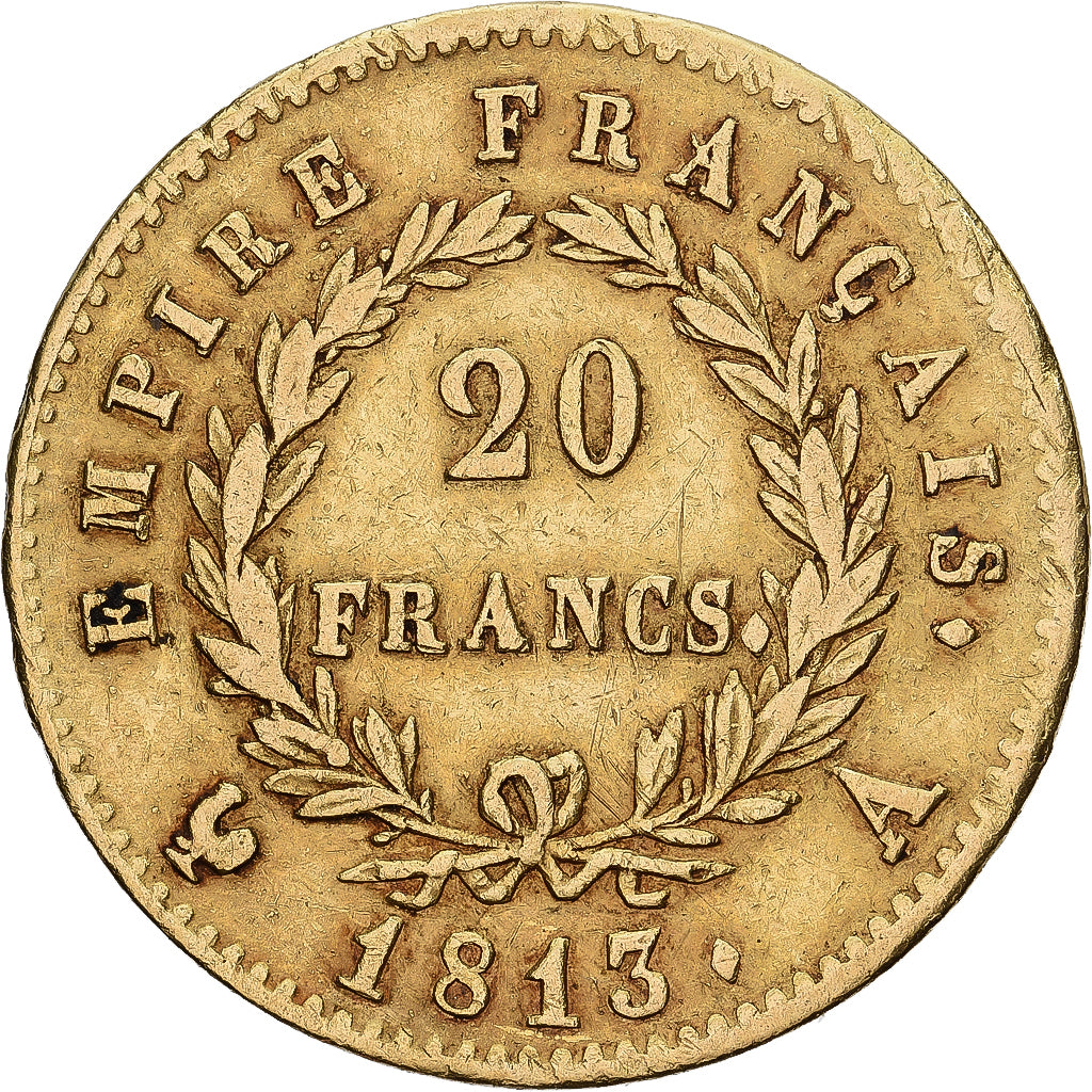 France, 20 Francs, Napoléon I, 1813, Paris, Gold, EF(40-45), KM:695.1