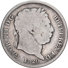 Great Britain, George III, Shilling, 1820, London, Silver, VF(20-25), KM:666