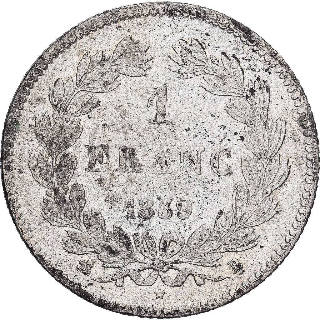 France, Franc, Louis-Philippe, 1839, Rouen, Silver, VF(30-35), KM:748.2