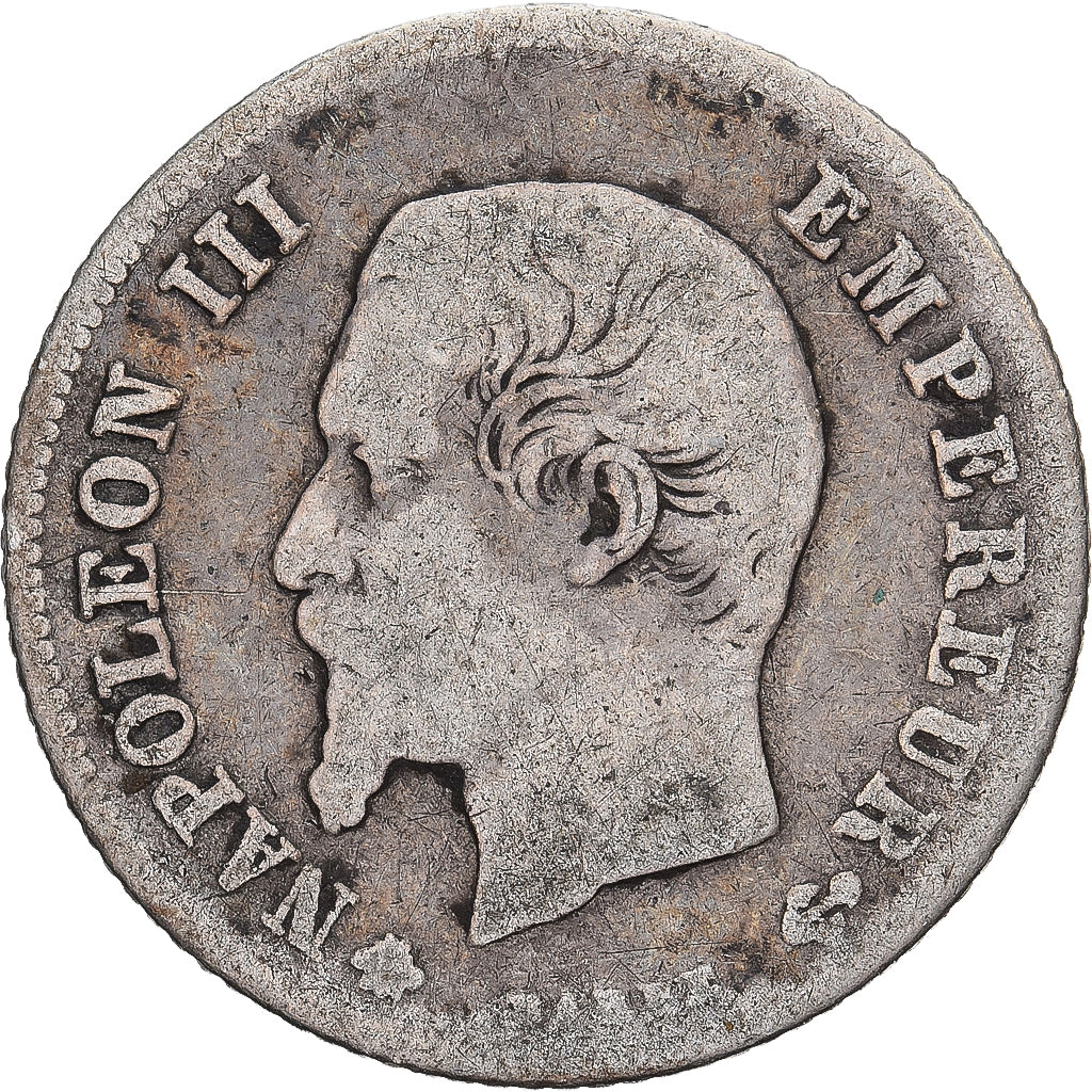 Francia, Napoleon III, 20 Centimes, Napoléon III, 1860, Strasbourg, Argento