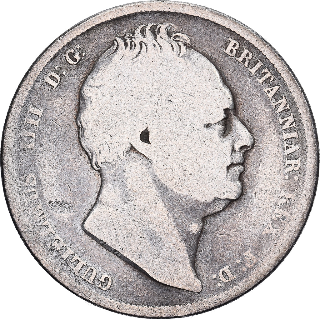 Grã-Bretanha, William IV, 1/2 Crown, 1836, London, Prata, VF(20-25), KM:714.2