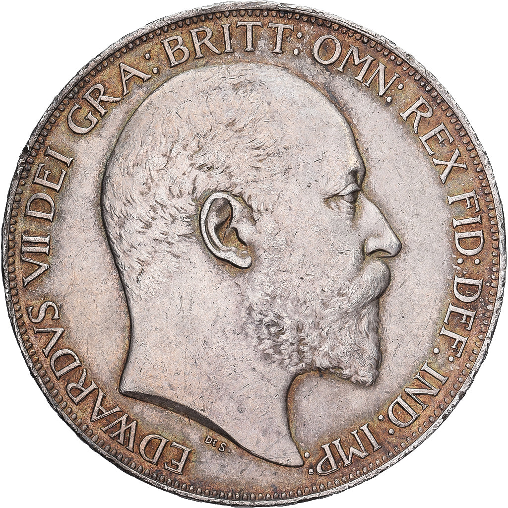 Great Britain, Edward VII, Crown, 1902, Silver, AU(50-53), KM:803