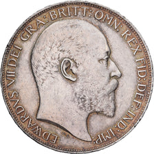 Great Britain, Edward VII, Crown, 1902, Silver, AU(50-53), KM:803