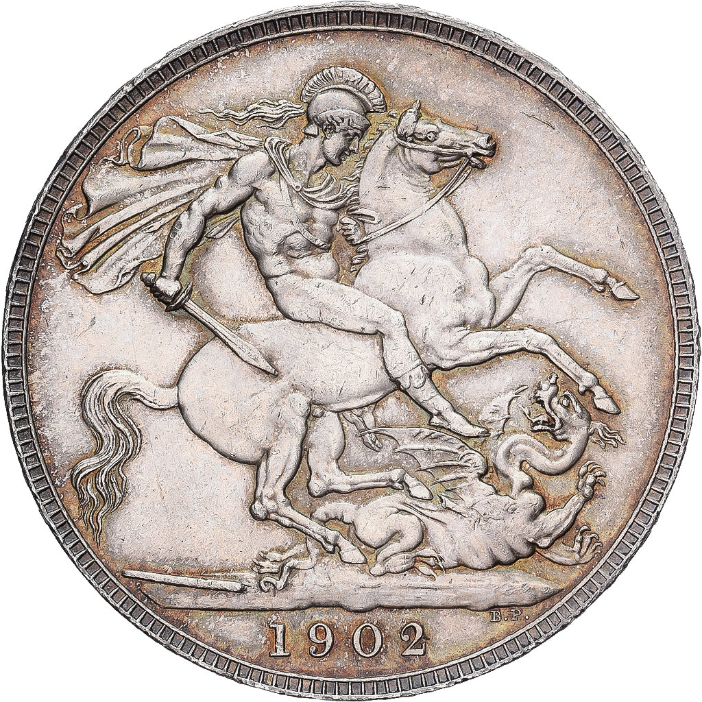 Great Britain, Edward VII, Crown, 1902, Silver, AU(50-53), KM:803