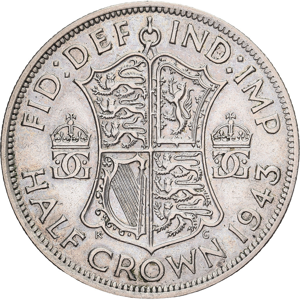 Wielka Brytania, George VI, 1/2 Crown, 1943, British Royal Mint, Srebro