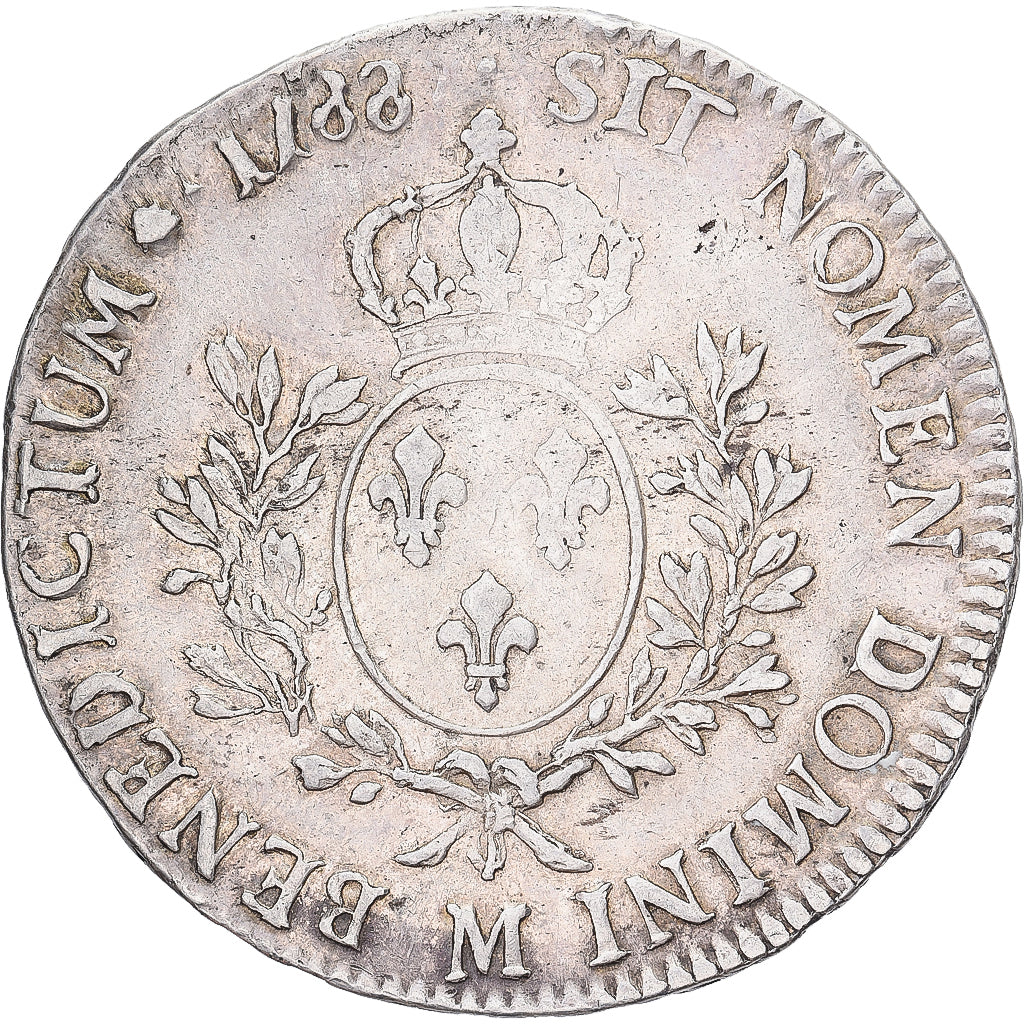 Francia, Louis XVI, Ecu, Écu aux branches d'olivier, 1788, Toulouse, Argento