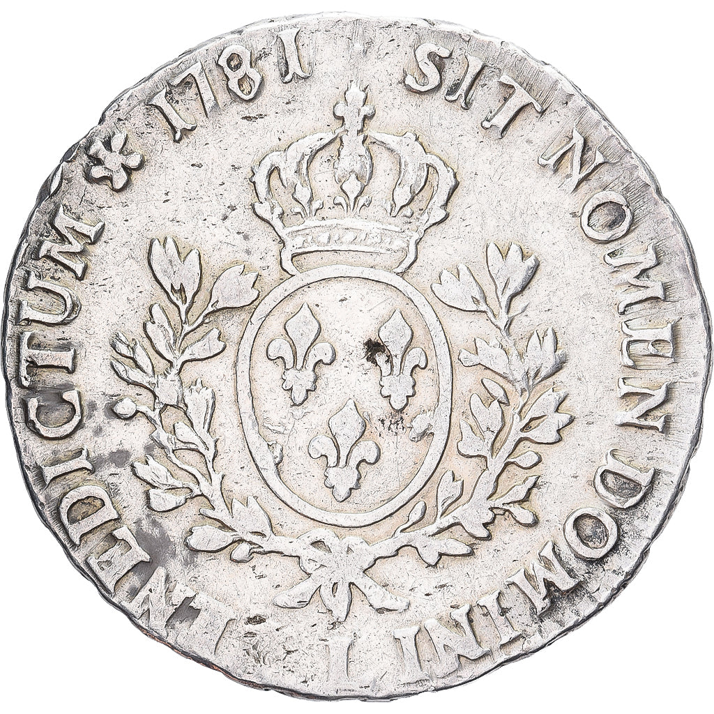 France, Louis XVI, Ecu, Écu aux branches d'olivier, 1781, Bayonne, Silver
