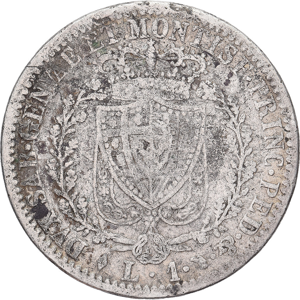 Kingdom of the Two Sicilies, SARDINIA, Carlo Felice, Lira, 1827, Torino, Silver