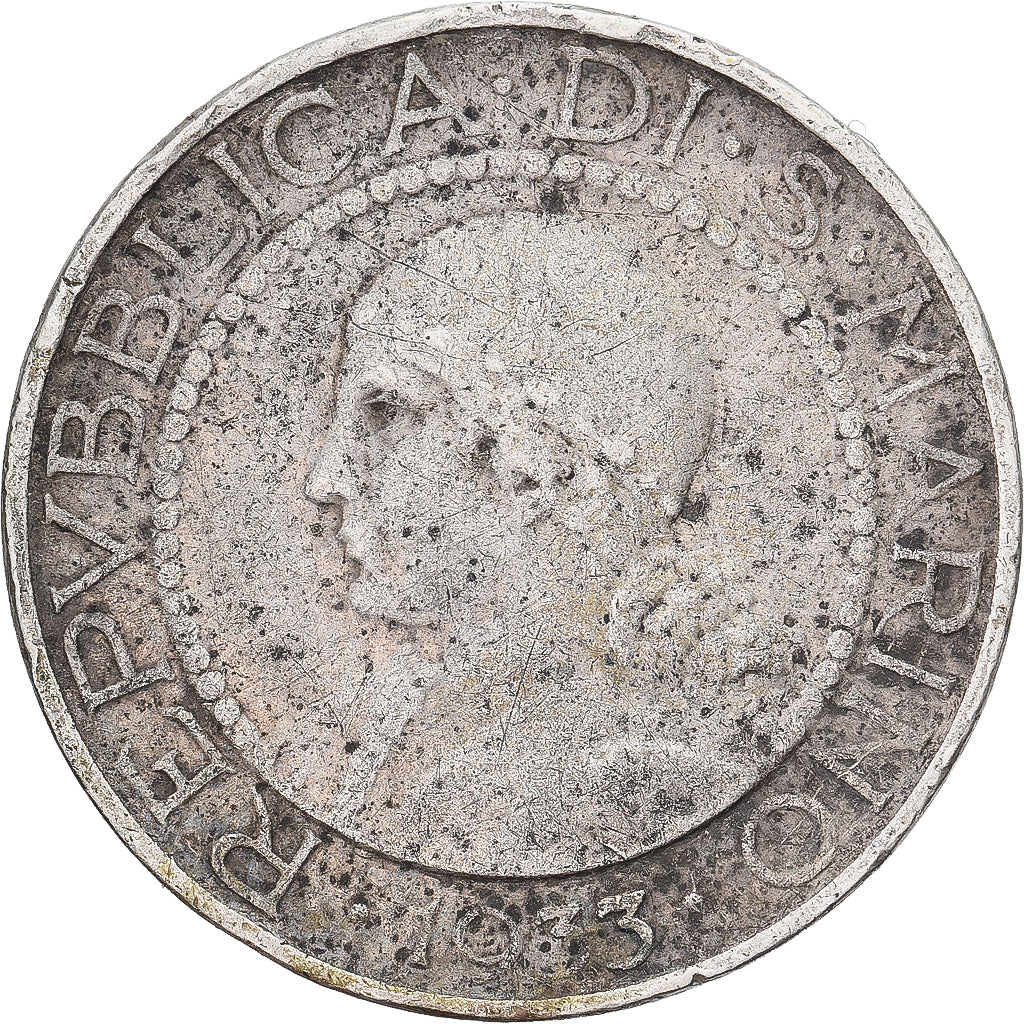 San Marino, 5 Lire, 1933, Rome, Srebro, VF(30-35), KM:9