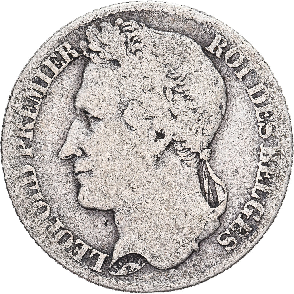 Bélgica, Leopold I, Franc, 1844, Brussels, Prata, VF(30-35), KM:7.1