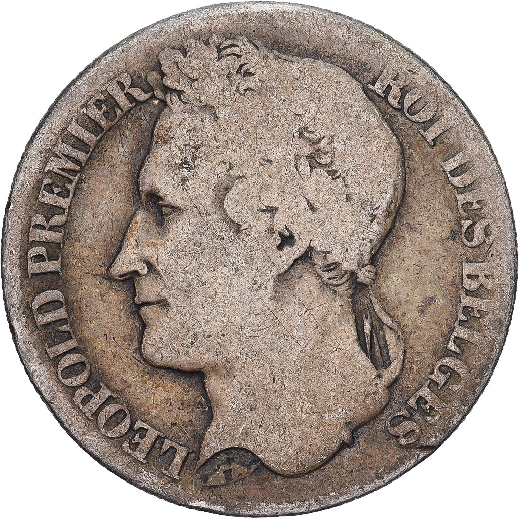 Bélgica, Leopold I, Franc, 1844, Brussels, Prata, VF(20-25), KM:7.1