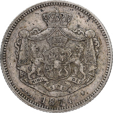 Romania, Carol I, Leu, 1874, Silver, VF(30-35), KM:10