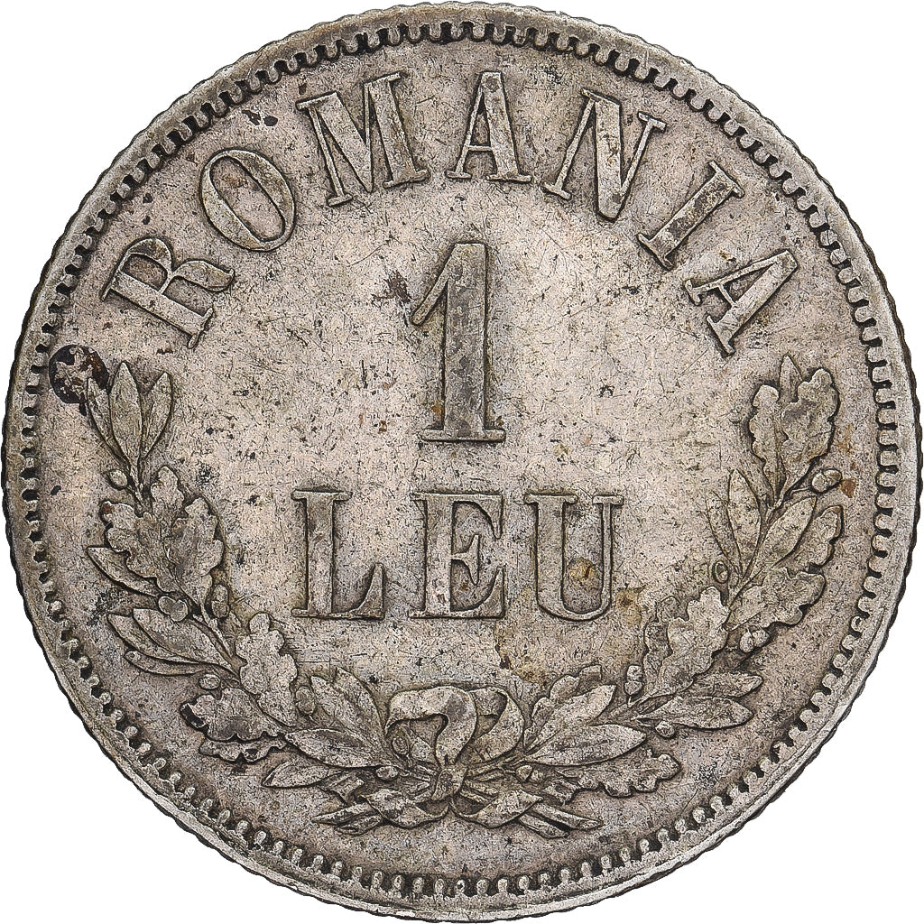 Romania, Carol I, Leu, 1874, Silver, VF(30-35), KM:10