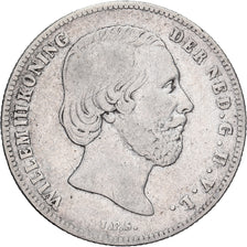 Netherlands, William III, 1/2 Gulden, 1858, Utrecht, Silver, VF(20-25), KM:92