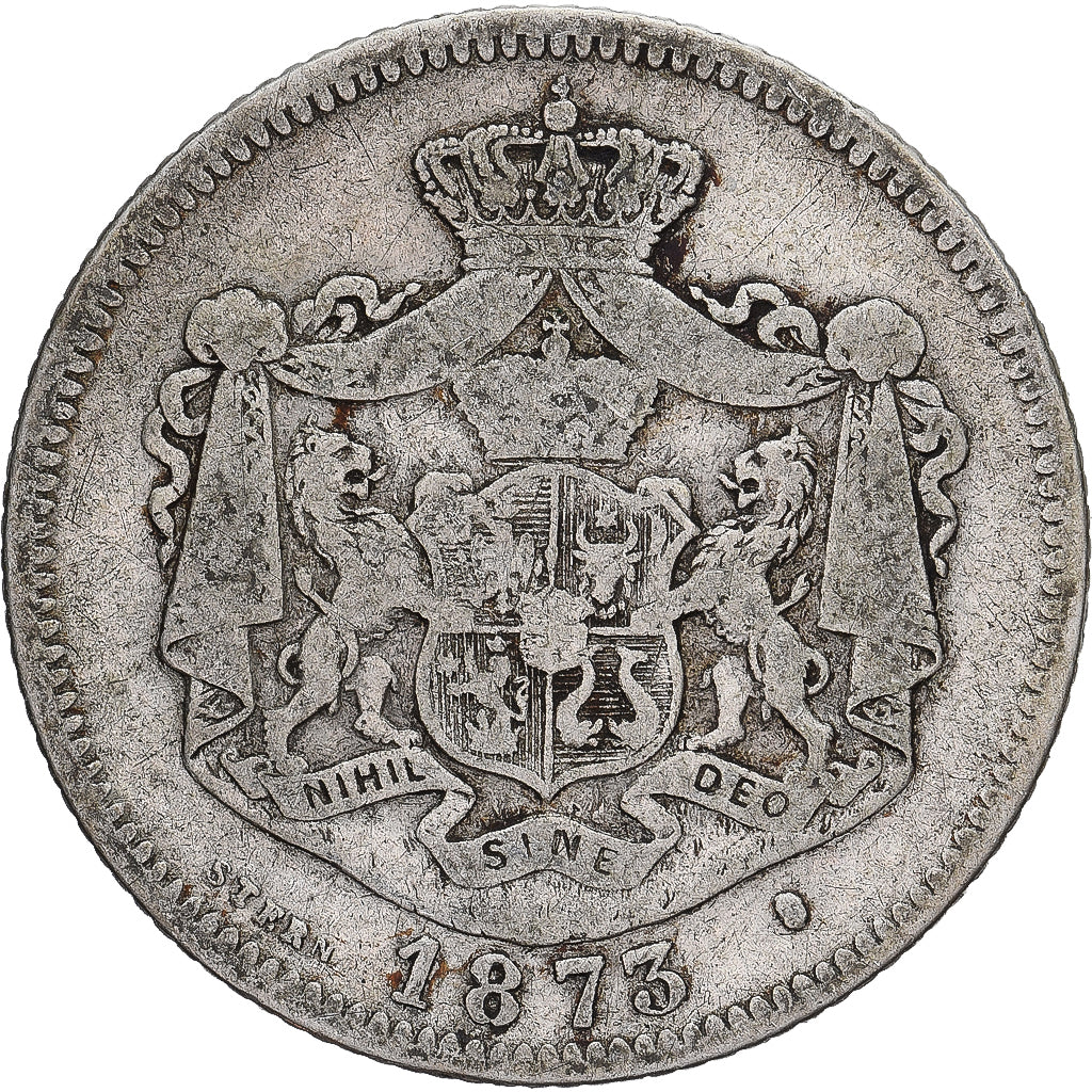 Romania, Carol I, Leu, 1873, Bucharest, Silver, VF(30-35), KM:10