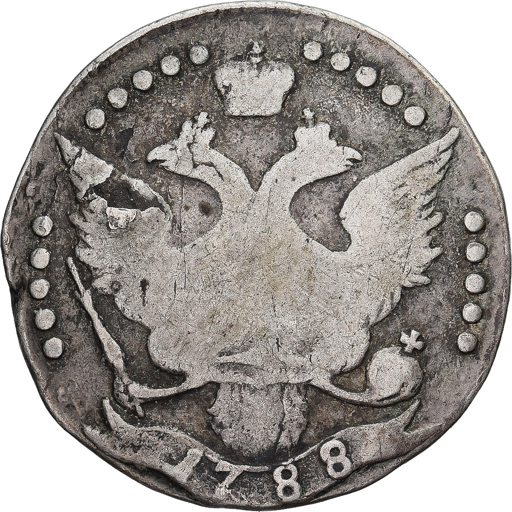 Russland, Catherine II, 20 Kopeks, 1788, Saint Petersburg, Silber, S, KM:63c