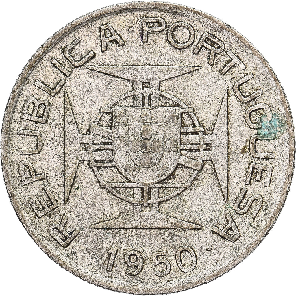 Mozambique, 2-1/2 Escudos, 1950, Silver, VF(30-35), KM:68