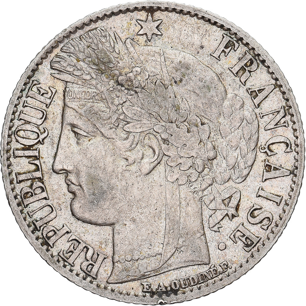 France, Franc, Cérès, 1872, Bordeaux, Silver, VF(30-35), KM:822.2
