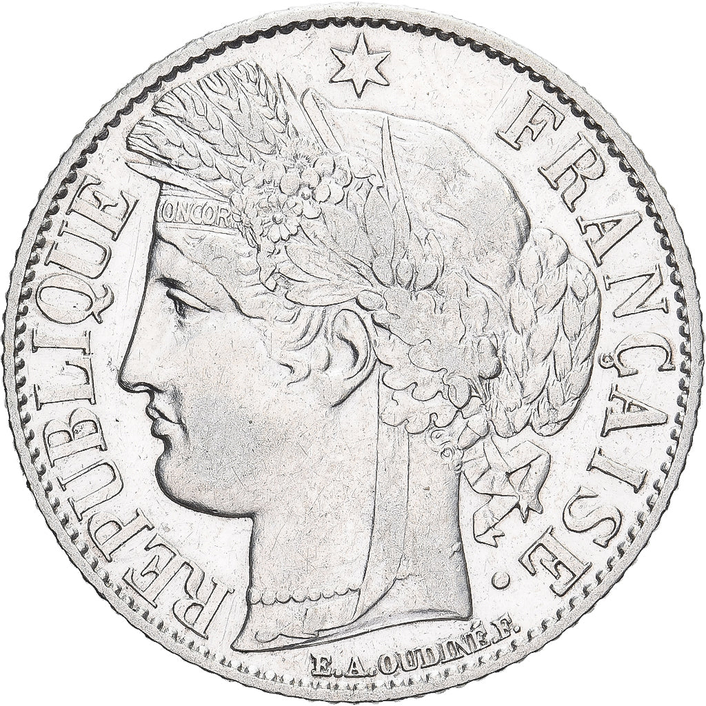 França, Franc, Cérès, 1895, Paris, Prata, EF(40-45), KM:822.1