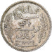 Tunísia, Muhammad al-Nasir Bey, Franc, 1915, Paris, Prata, EF(40-45), KM:238