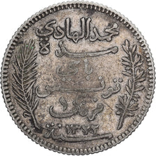 Tunisia, Muhammad al-Hadi Bey, Franc, 1904, Paris, Silver, VF(30-35), KM:231