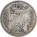 Tunisia, Muhammad al-Nasir Bey, Franc, 1908, Paris, Silver, VF(30-35), KM:238