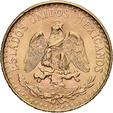 Mexico, 2 Pesos, 1945, Mexico City, Gold, AU(55-58), KM:461